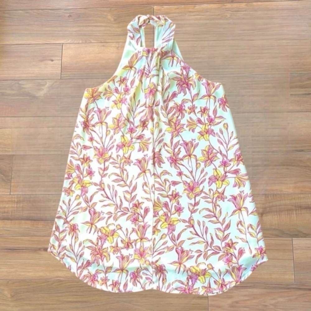 Bobi Black Dress Halter Double Lining Yellow Pink Women’s Small